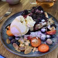 Berry pancakes  at The Old Gun Shop Café & Pantry in Lancaster