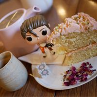 I took some pictures with my Pop vinyl and the food at the Herbarium! The cake was pistachio and the tea was a fruity fairy flavour. Was absolutely delicious! at The Old Gun Shop Café & Pantry in Lancaster