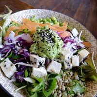 Asian salad bowl at The Old Gun Shop Café & Pantry in Lancaster