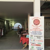 The terrace and the entrance is on the right at Torviscas Spice Village in Tenerife