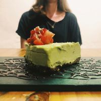 Lime cheesecake at Lúcuma in Guadalajara