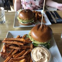 Burgers and sweet potato fries 😍 at Umpitunneli in Tornio
