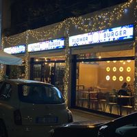 Outside at Flower Burger in Palermo