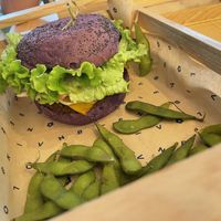 Flower burger with edamame  at Flower Burger in Palermo