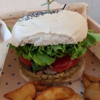 Mushroom burger at Flower Burger in Palermo