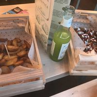 Patatas Bravas and savory potatoes, Sicilian sodas at Flower Burger in Palermo