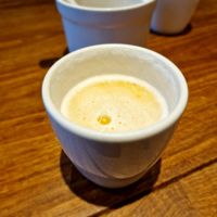 What's left of my mango coconut milk...yum at Sù Mǎn Xiāng 素满香 - Wujiaochang in Shanghai