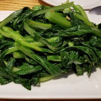 Sauteed choy sum at Bodai Vegetarian in Brooklyn