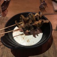 Amuse: Mushroom Skewers (vegan) at The Gunyah Restaurant in Huskisson