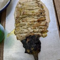 Eggplant lines at Miznon in Vienna