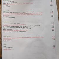 Menu at Miznon in Vienna