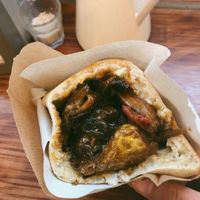 Ratatouille pita, ask for no egg to make it vegan at Miznon in Vienna