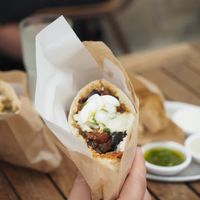 Ratattouille Pita Bread without Egg and Cauliflower Pita Bread at Miznon in Vienna