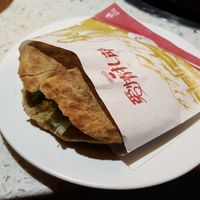 This was very spicy, beware. Otherwise sort of like a cold cut sandwich in pita bread. at Yī Yè Yī Shìjiè - Vegan Hotpot in Shanghai