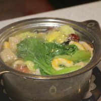 Our food in cooking stage at Yī Yè Yī Shìjiè - Vegan Hotpot in Shanghai