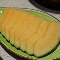Rock melon fruit at Yī Yè Yī Shìjiè - Vegan Hotpot in Shanghai