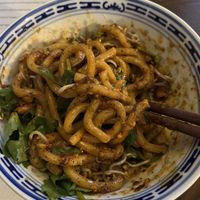 Very spicy peanut udon / marinierte Udon Nudeln mit scharfer Erdnusssauce   at Cai Kitchen in Hamburg