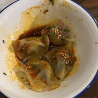 Mixed vegetable dumplings with chopped chilis and Sichuan pepper sauce / gemischte Gemüsedumplings in gehackte Chili und Sichuan-Pfeffersauce  at Cai Kitchen in Hamburg