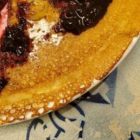 Banana blueberry pancake at Pancakes - Berenstraat in Amsterdam