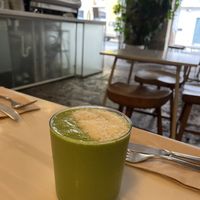 Delicious green smoothies  at Comoba in Lisbon