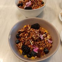 Vegan pumpkin porridge at Comoba in Lisbon
