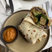  Breakfast burrito with tempeh, mushrooms, avocado at Comoba in Lisbon