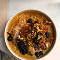 Pumpkin porridge dish   at Comoba in Lisbon