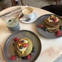 Matcha pancakes   at Comoba in Lisbon