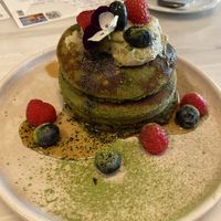 Matcha pancakes at Comoba in Lisbon