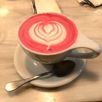 beet latte at Comoba in Lisbon