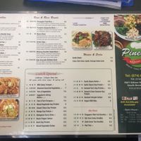 Menu  at Pinellia in South Bend