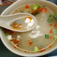 Miso soup with spices at Pinellia in South Bend