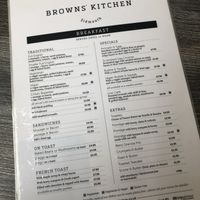 Menu at Browns Kitchen in Sidmouth