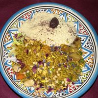 Hummus and Jordanian rice main   at Frary's in Venice