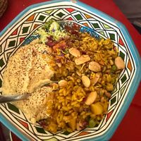 rice dish (yogurt omitted to ensure vegan) at Frary's in Venice