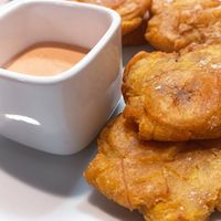 Patacones at Namaste Coffee in Lima