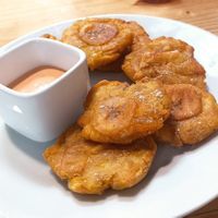 Patacones at Namaste Coffee in Lima