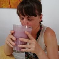 Massive fruity smoothie, great at Namaste Coffee in Lima