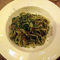 Garlic and Pesto Linguine at Le Mistral in Wirksworth