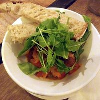 Chickpea balls with sweet chilli dip and salad at Le Mistral in Wirksworth