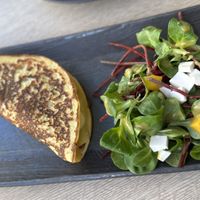 Omelette and side salad  at Amour Patisserie Vegetale in Nice
