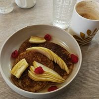 Buckwheat pancakes at Amour Patisserie Vegetale in Nice