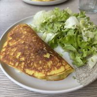 This omelette had a great texture but no flavour. I didn’t mind it but husband couldn’t eat his.   at Amour Patisserie Vegetale in Nice