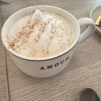 oat milk cappuccino at Amour Patisserie Vegetale in Nice