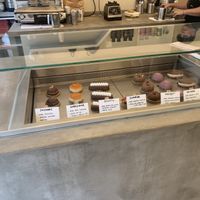 Choice of sweets at Amour Patisserie Vegetale in Nice