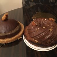 Our two takeaway cakes! Yum  at Amour Patisserie Vegetale in Nice