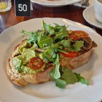 Avocado, hommus and mushroom toast at Café Engel in Helsinki