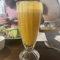 Passionfruit kombucha  at Green Falafel in Cusco