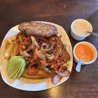 Vegan green grill  at Green Falafel in Cusco