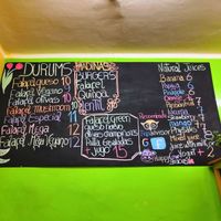 Menu at Green Falafel in Cusco